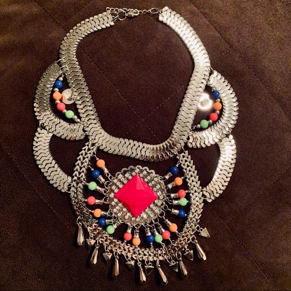 NEW Multi-Color Statement Bib Necklace
